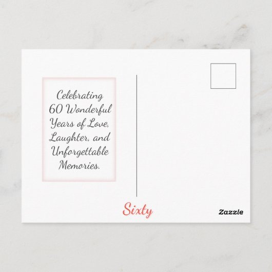フローラ60歳感謝していの誕生日60歳の花 ポストカード (裏面)