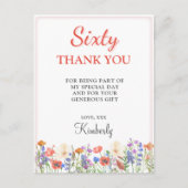 フローラ60歳感謝していの誕生日60歳の花 ポストカード (正面)