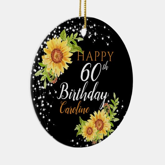 フローラ60誕生日ひまわり セラミックオーナメント (右)