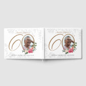 フローラ60誕生日エレガント書道カスタム ゲストブック (全面)