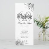 フローラ60誕生日プログラムシルバー（メニュー付） 招待状 (スタンド正面)