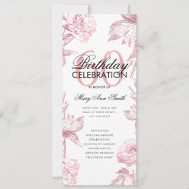 フローラ60誕生日プログラムバラ金ゴールドメニュー 招待状