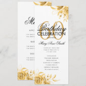 フローラ60誕生日プログラム金ゴールド（メニュー付き） 招待状 (正面/裏面)