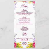 フローラ60誕生日メニューカーエレガントド60年 メニュー (正面)