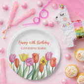 フローラ60誕生日 ペーパープレート (パーティー)