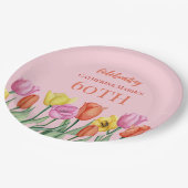 フローラ60誕生日 ペーパープレート (アングル)