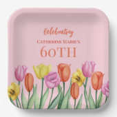 フローラ60誕生日 ペーパープレート (正面)