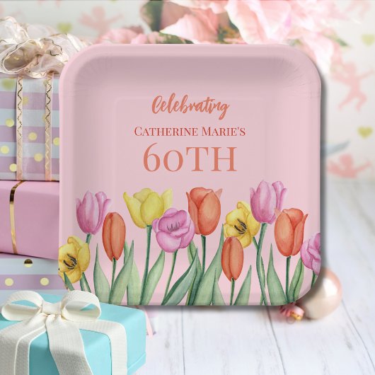 フローラ60誕生日 ペーパープレート