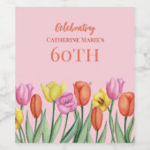 フローラ60誕生日 ワインラベル (シングルラベル)