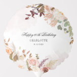 フローラ60誕生日Decorスクリプト バルーン<br><div class="desc">ボタニカルパステルフローラ60thバースデーパーティーバルーンカスタマイズは、パーティー詳細で簡単にクリック使用できる"パーソナライズ"ボタン。フローラモダンブーケ多肉質とスクリプトモダンタイポグラフィ。あらゆるマイルストーンお祝いに対する驚きのパーティーに最適</div>