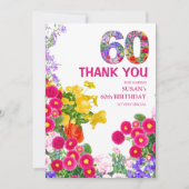 フローラ60th誕生日ガーデンエレガントデザイン サンキューカード (正面)