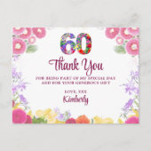 フローラ60th誕生日サンキューカード60フラワーシック ポストカード (正面)