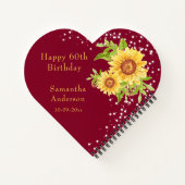 フローラ60th誕生日サンフラワーブルガンディゲスト ノートブック (裏面)