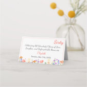 フローラ60th誕生日パーティー60エレガント花 プレイスカード (裏面)