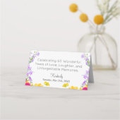 フローラ60th誕生日パーティー60エレガント花 プレイスカード (裏面)