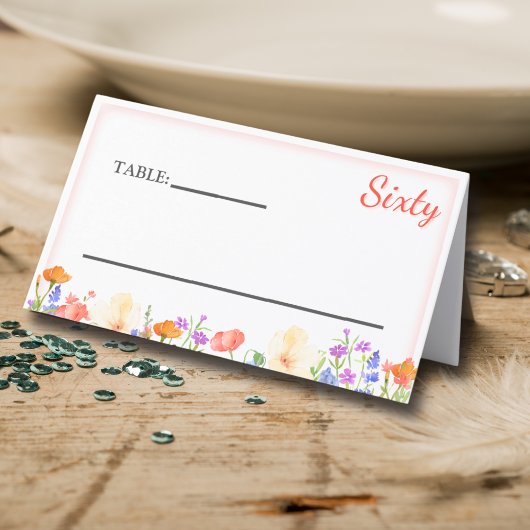 フローラ60th誕生日パーティー60エレガント花 プレイスカード