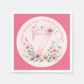 フローラ7位誕生日セブンカスタムフェアリープリンセス スタンダードカクテルナプキン (正面)