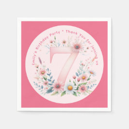 フローラ7位誕生日セブンカスタムフェアリープリンセス スタンダードカクテルナプキン