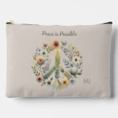 フローラ70年代レトロ「平和が可能」平和サイン アクセサリーポーチ (正面)