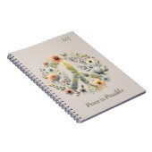 フローラ70年代レトロ「平和が可能」平和サイン ノートブック (右側)