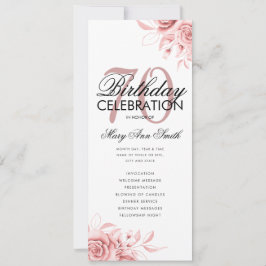 フローラ70誕生日プログラムバラ金ゴールドメニュー 招待状