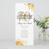 フローラ70誕生日プログラム金ゴールド（メニュー付き） 招待状 (スタンド正面)