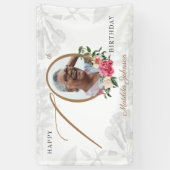 フローラ70誕生日白金ゴールド植物写真 横断幕 (縦)