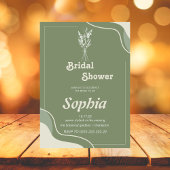 フローラ70Sレトロgroovyヒッピーブライダルシャワー 招待状