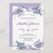 フローラ70th誕生日ウィステリアクラシーパープルカスタム 招待状 (正面/裏面)