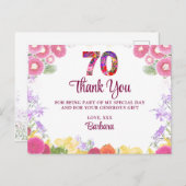 フローラ70th誕生日サンキューカード70フラワーシック ポストカード (正面/裏面)