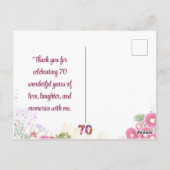 フローラ70th誕生日サンキューカード70フラワーシック ポストカード (裏面)