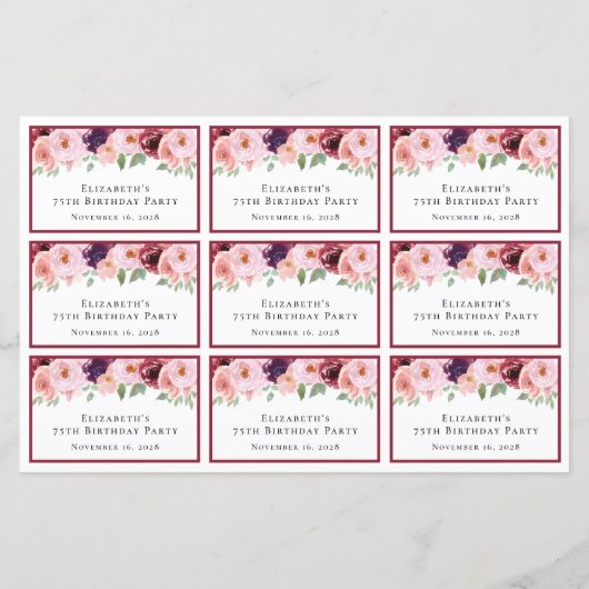 フローラ75歳の誕生日パーティーNo Gift Enclosure (裏面)