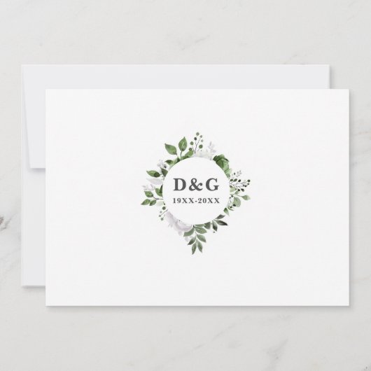 フローラ75結婚周年記念Then & Now 2 Photo 招待状 (裏面)