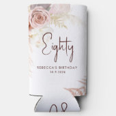 フローラ80歳の誕生会パーソナライズされた スリム缶クーラー (裏面)