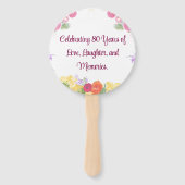 フローラ80歳の誕生日パーティーは80人のファンをカスタム支持する ハンドファン (裏面)