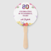 フローラ80歳の誕生日パーティーは80人のファンをカスタム支持する ハンドファン (正面)