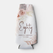 フローラ80誕生日パンパスグラスパーソナライズされた ボトルクーラー (正面)