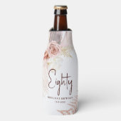 フローラ80誕生日パンパスグラスパーソナライズされた ボトルクーラー (ボトル正面)