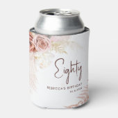 フローラ80誕生日パンパスグラスパーソナライズされた 缶クーラー (缶正面)