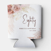 フローラ80誕生日パンパスグラスパーソナライズされた 缶クーラー (裏面)