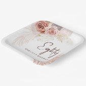 フローラ80誕生日パンパスグラスパーティー ペーパープレート (傾斜あり)