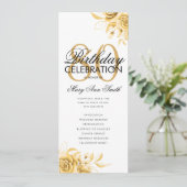 フローラ80誕生日プログラム金ゴールド（メニュー付き） 招待状 (スタンド正面)