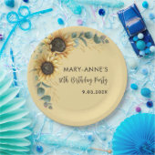 フローラ80thバースデーパーティーひまわり ペーパープレート (パーティー)