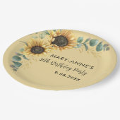 フローラ80thバースデーパーティーひまわり ペーパープレート (アングル)
