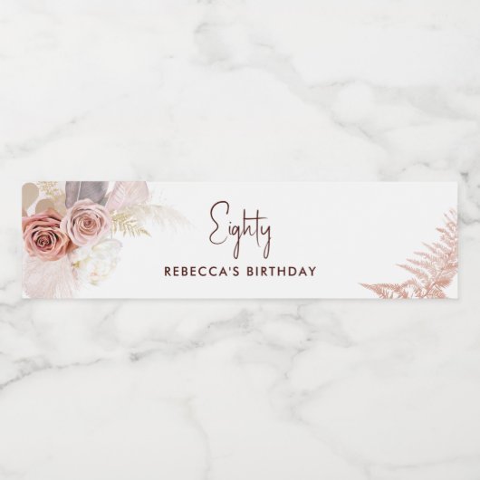 フローラ80thバースデーパーティーパンパスグラス ペットボトルラベル (シングルラベル)