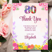 フローラ80th誕生日サンキューカード80フラワーシック サンキューカード
