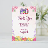 フローラ80th誕生日サンキューカード80フラワーシック サンキューカード (スタンド正面)