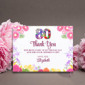 フローラ80th誕生日サンキューカード80フラワーシック ポストカード