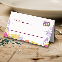 フローラ80th誕生日テーブルカード80花パーティー プレイスカード