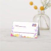 フローラ80th誕生日テーブルカード80花パーティー プレイスカード (正面)
